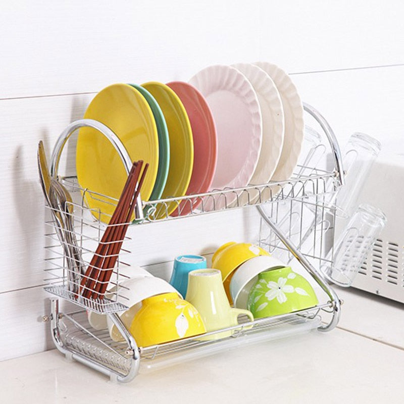 2-Tier Stainless Steel Dish Drying Rack